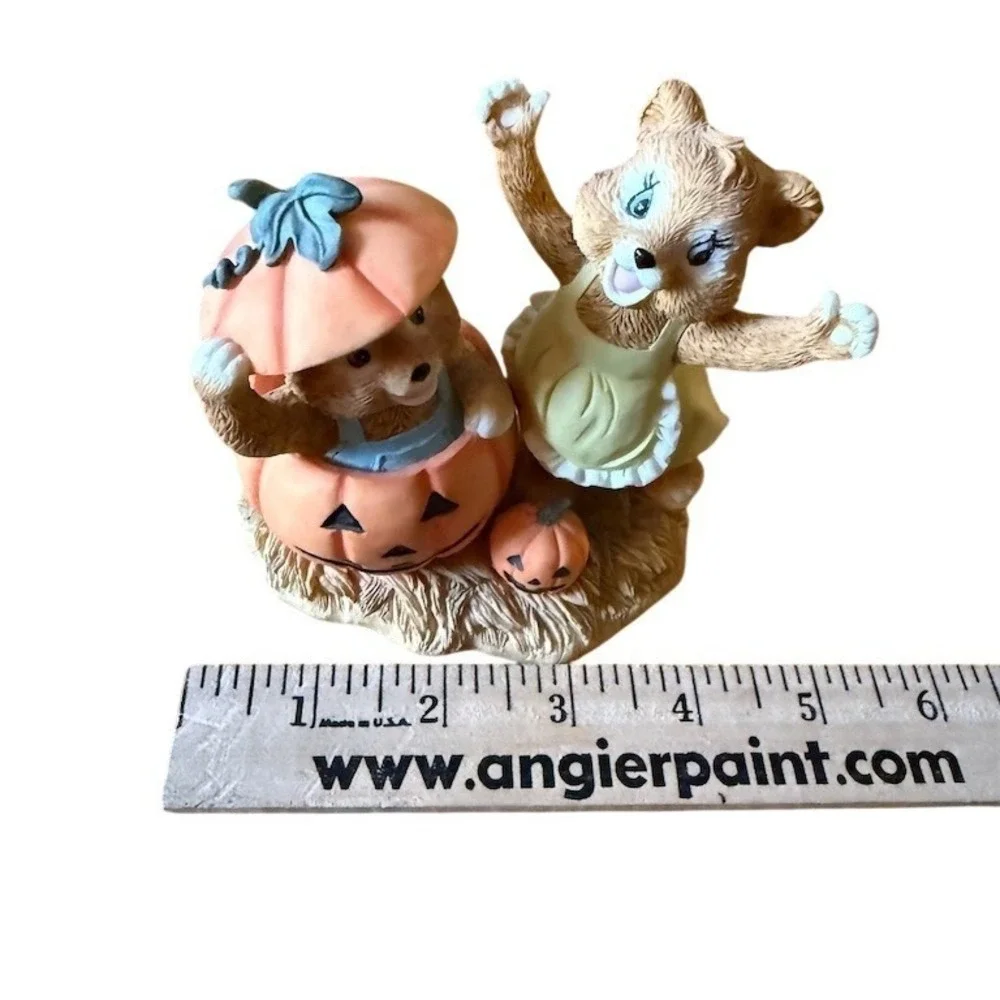 Bear Seasons Hi Pumpkin Halloween Figurine Teddy Bear & Pumpkins 5in 1998‎